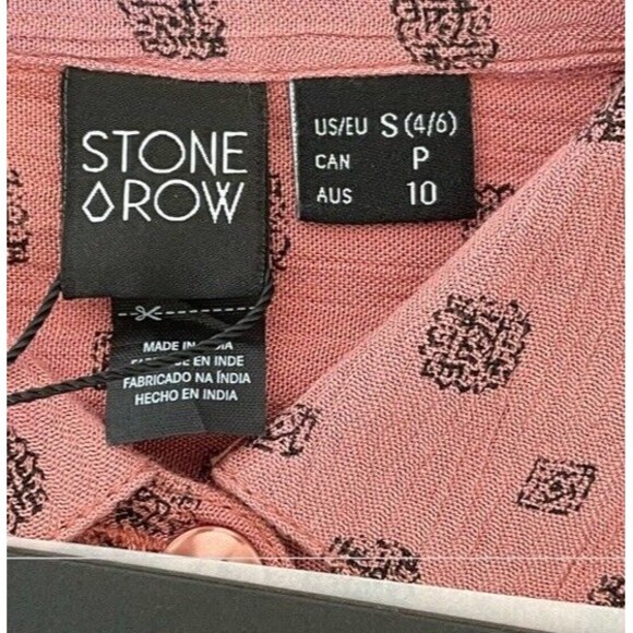 VOLCOM Stone Row Relax Ruffled Sleeve Boxy Buttoned Boho Western Country Top SM - Picture 4 of 8